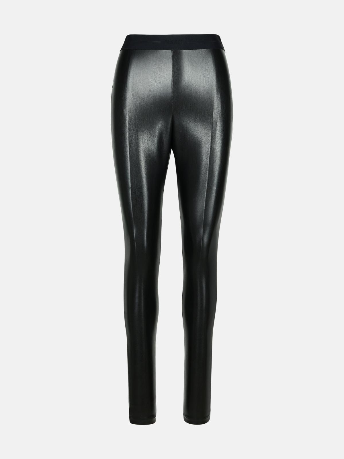BLACK POLYESTER LEGGINGS - 1