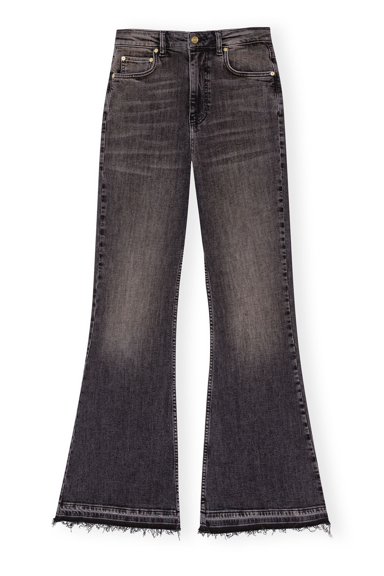 WASHED BLACK FLARED JEANS - 1