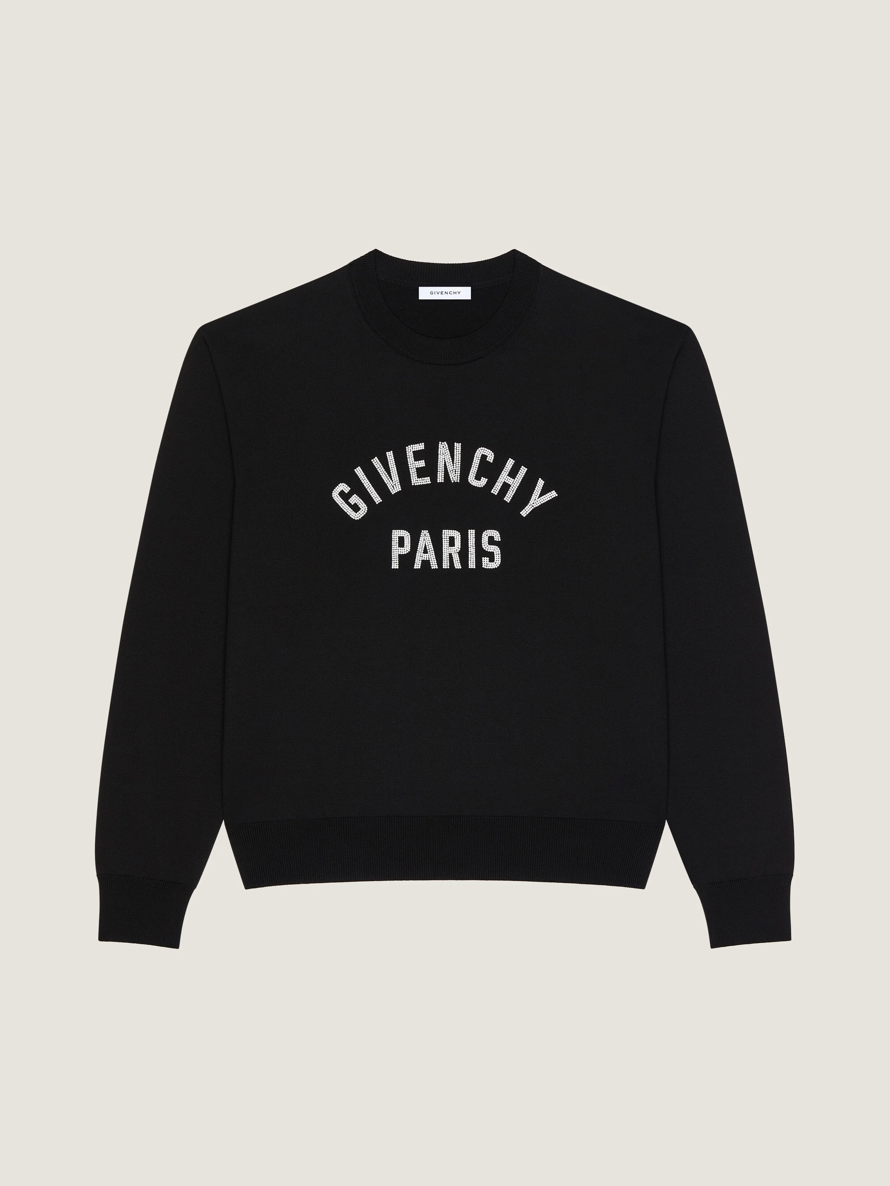 SWEATER IN KNIT WITH GIVENCHY PARIS PEARL EMBROIDERY - 1