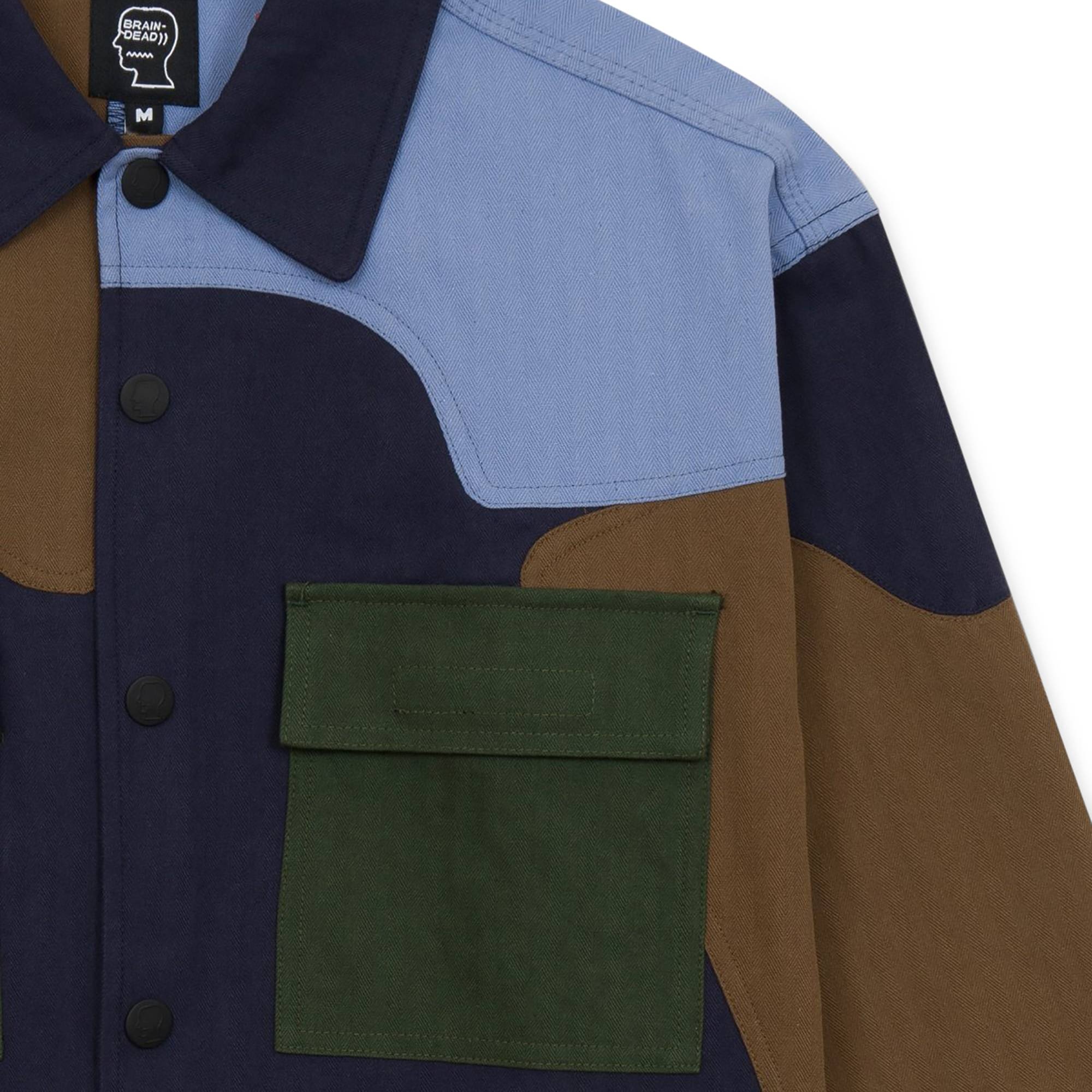 Brain Dead Patchwork Military Field Shirt Jacket 'Navy' - 3
