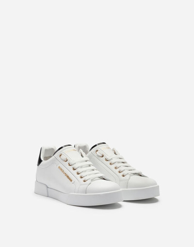 Dolce & Gabbana Calfskin nappa Portofino sneakers with lettering outlook