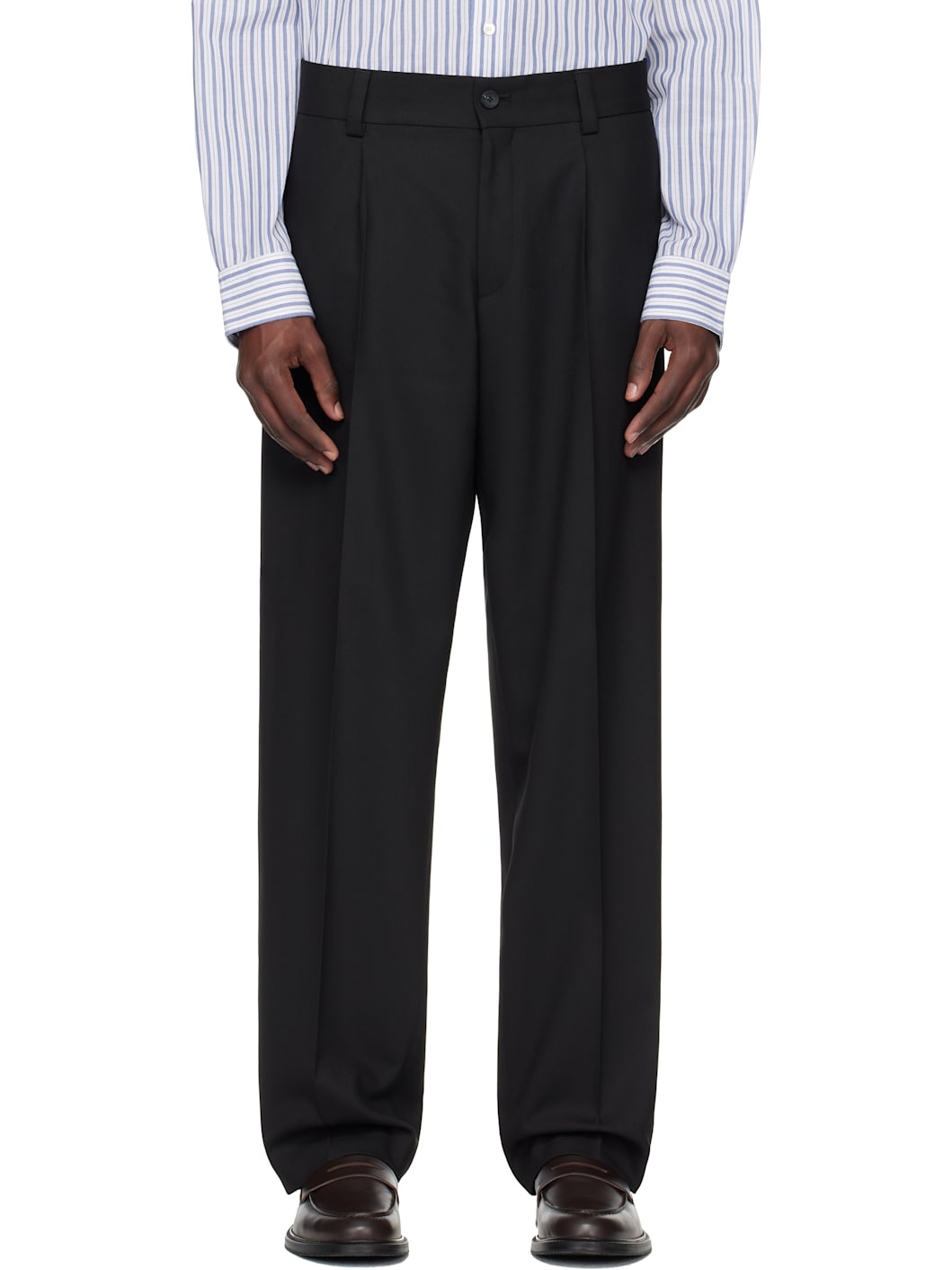 Black Modern-Fit Trousers - 1