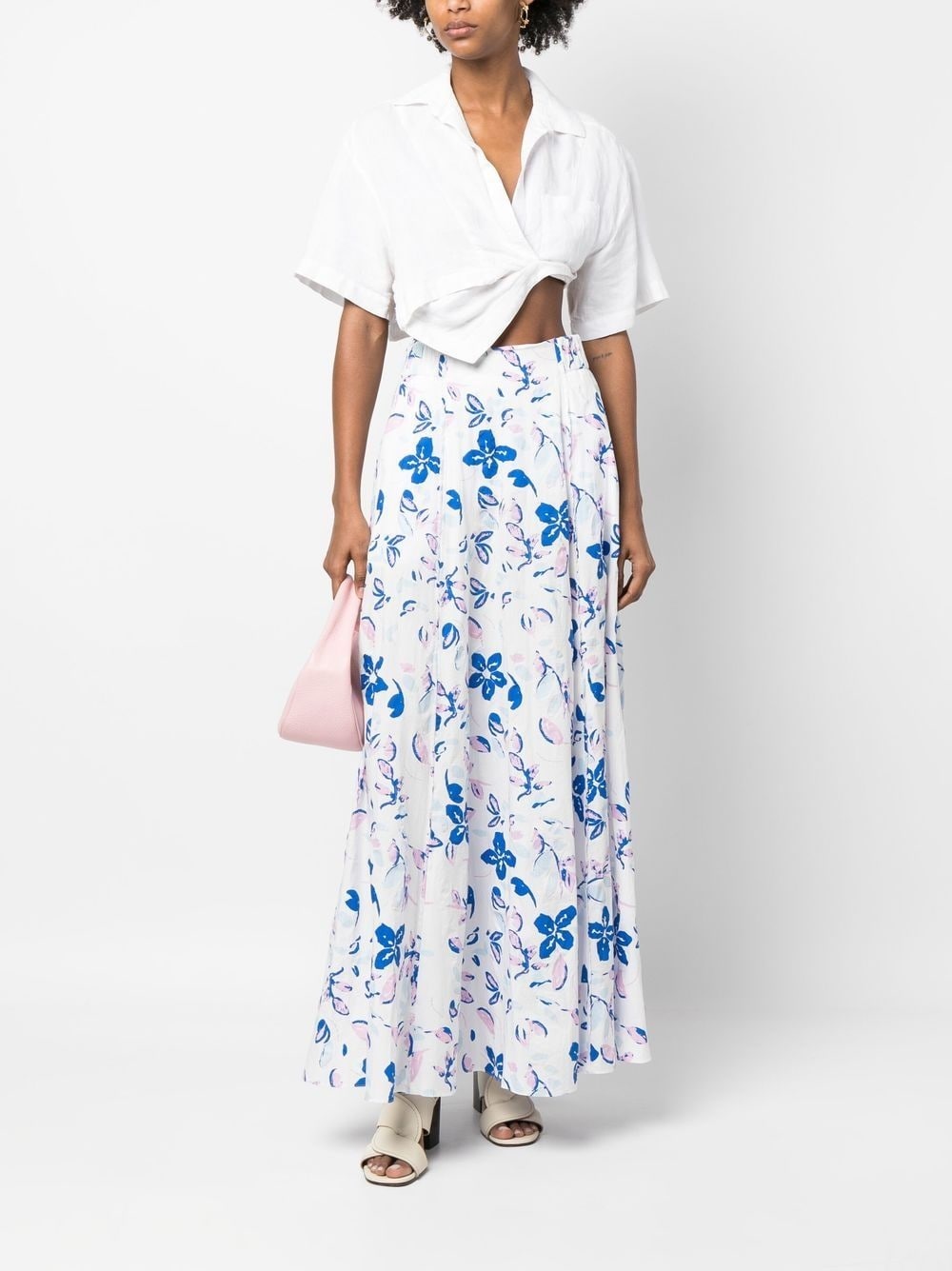 floral-print seersucker maxi skirt - 2
