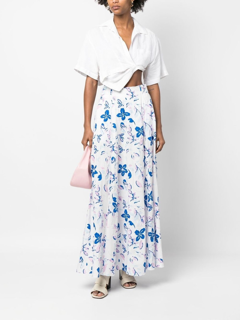 DOROTHEE SCHUMACHER floral-print seersucker maxi skirt outlook
