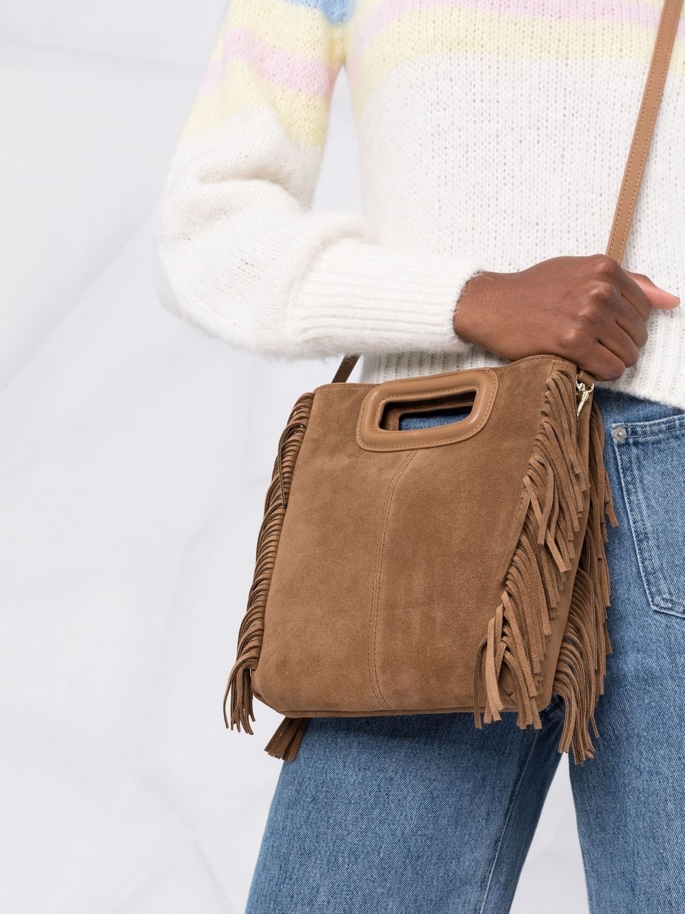 M fringed suede bag - 3