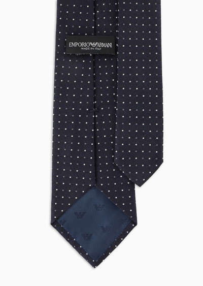 EMPORIO ARMANI Pure silk tie with jacquard micro-pattern outlook