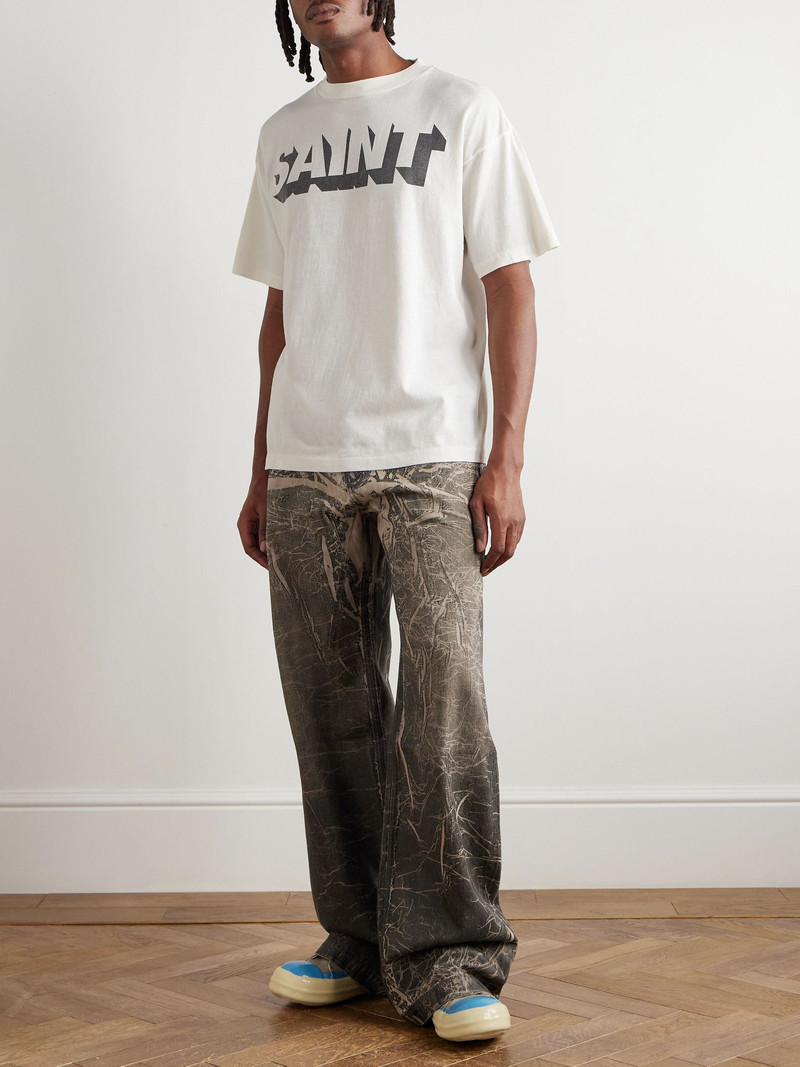 SAINT M×××××× Alpha Logo-Print Cotton-Jersey T-Shirt White outlook