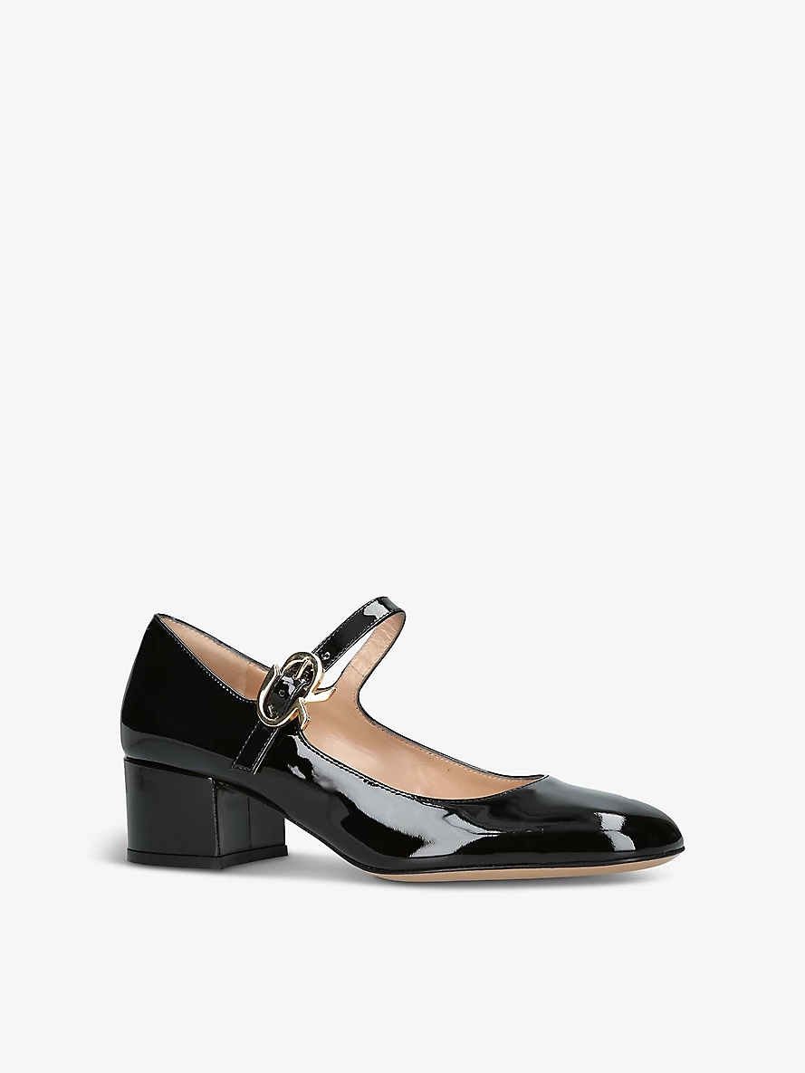 Mary Ribbon Vernice patent-leather heeled courts - 3