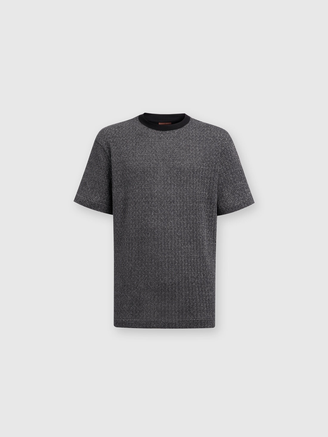 Lamé zig zag cotton and viscose T-shirt - 1