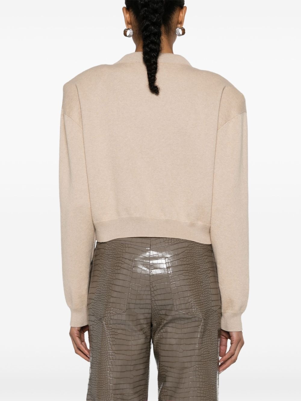 logo-lettering cardigan - 4