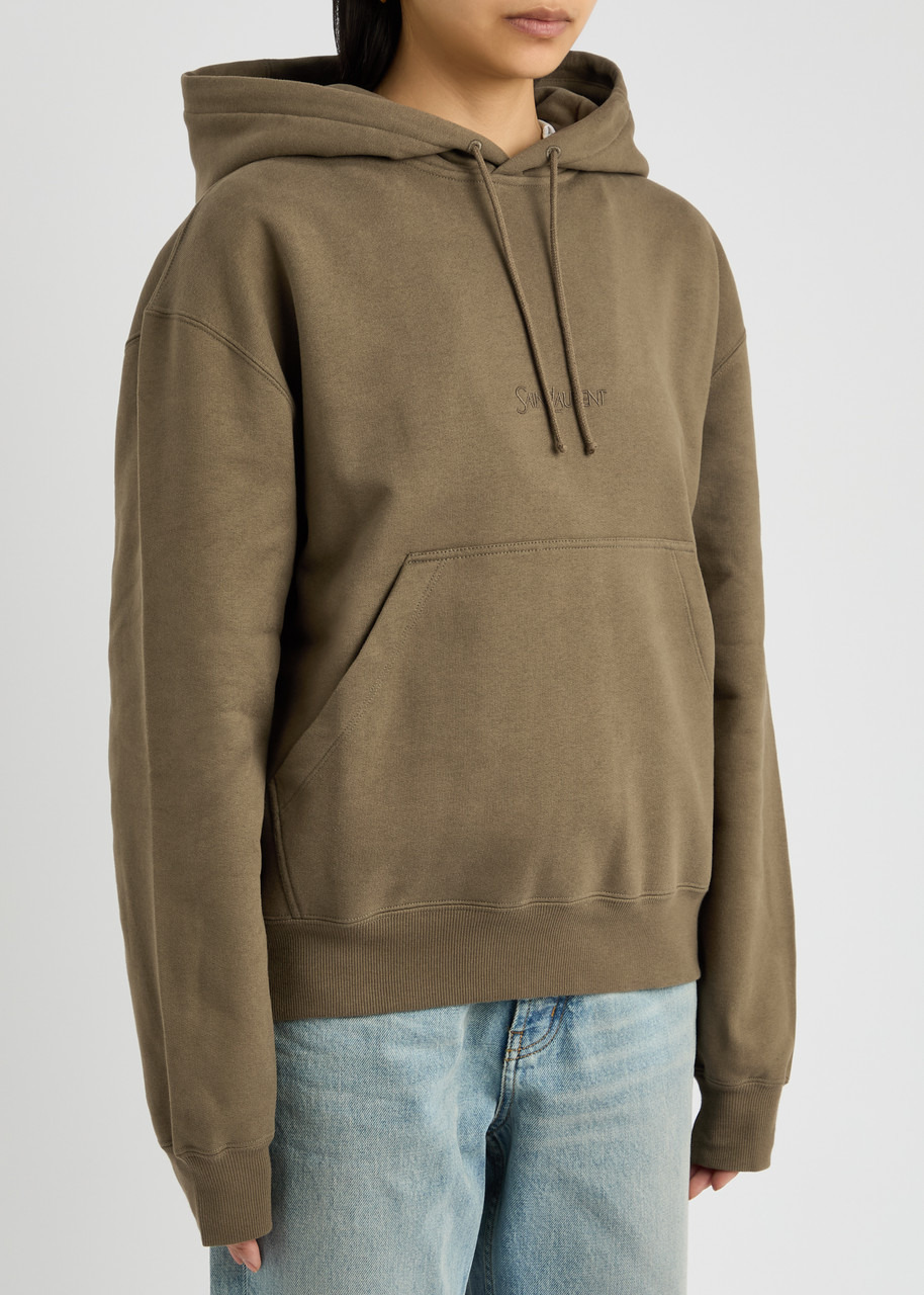 Saint Laurent Logo-embroidered Hooded Cotton Sweatshirt - 2