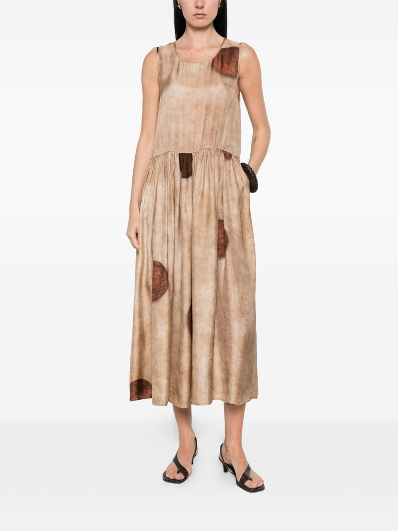 UMA WANG Ardal print gathered midi dress outlook