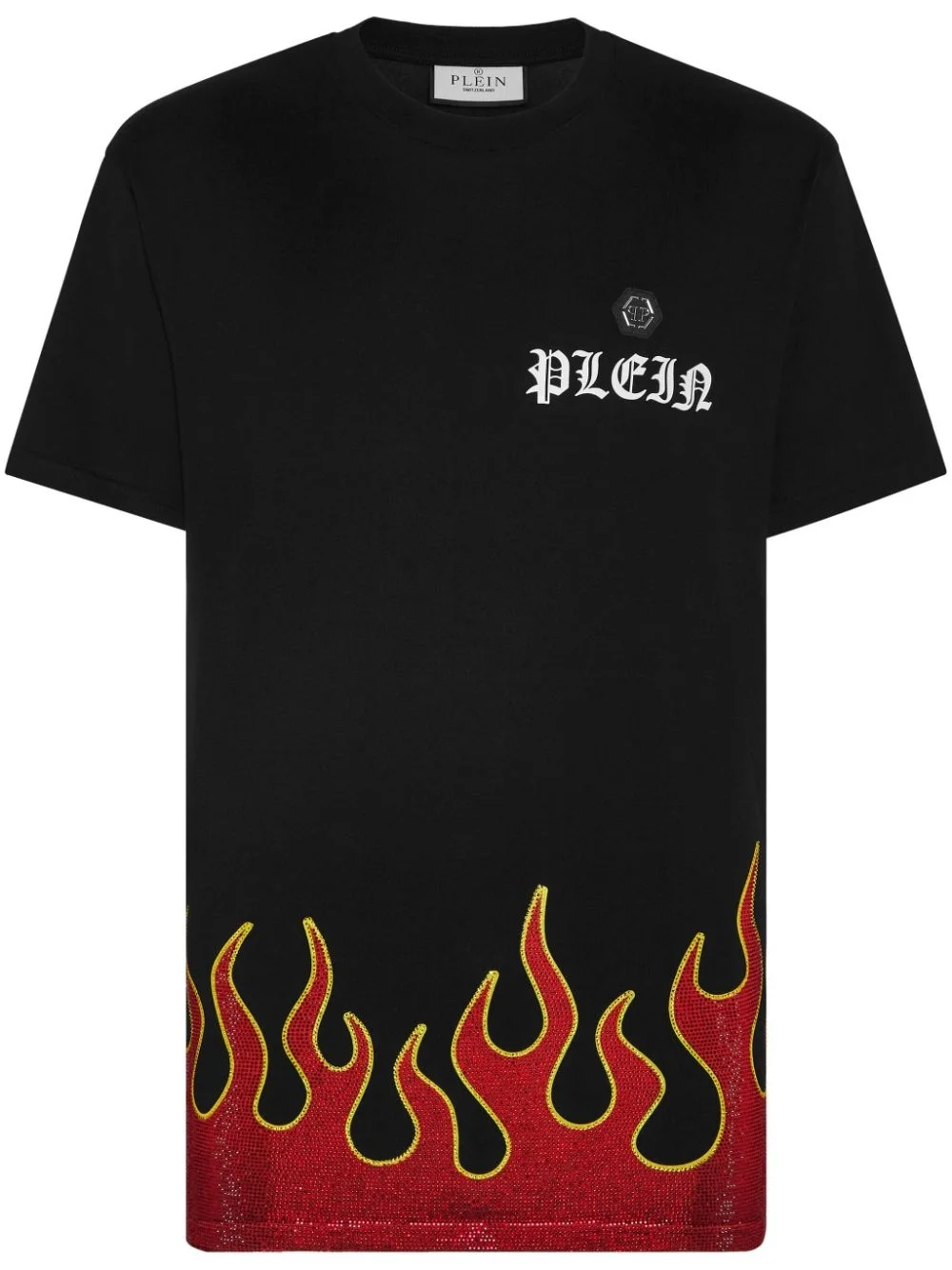 Flame-print cotton T-shirt - 1