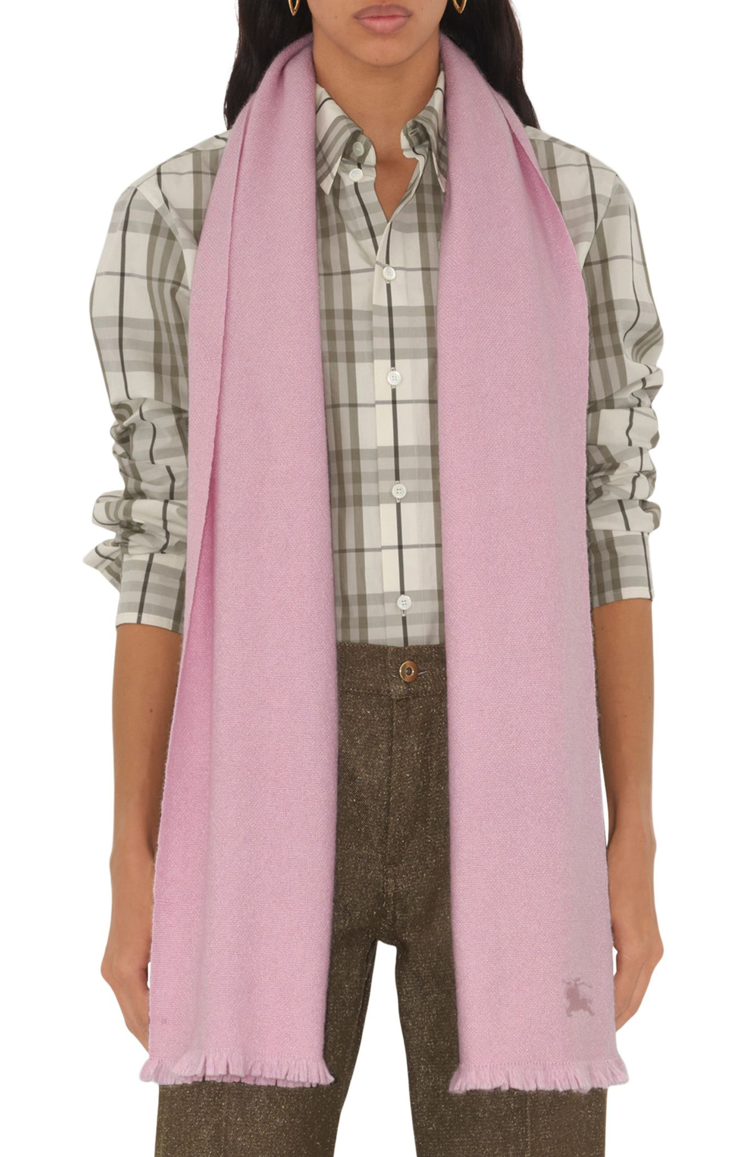 burberry Equestrian Knight Design Cashmere & Silk Fringe Scarf in Dawn at Nordstrom - 2