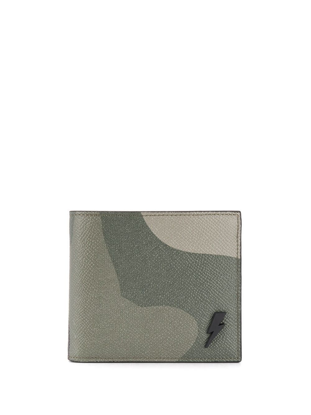 camouflage print leather wallet - 1