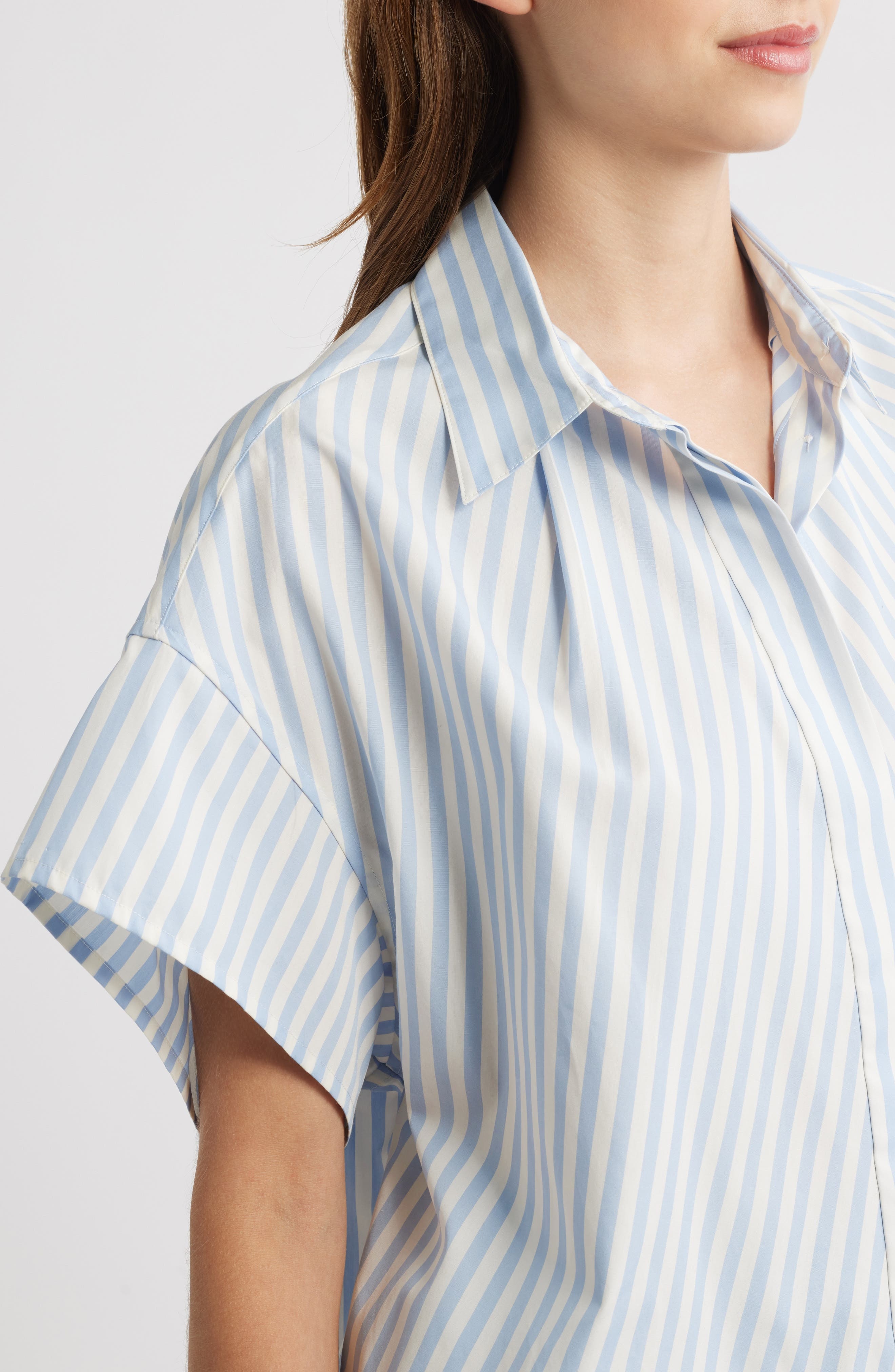 rag & bone Martha Poplin Shirt in Blue Stripe at Nordstrom - 4