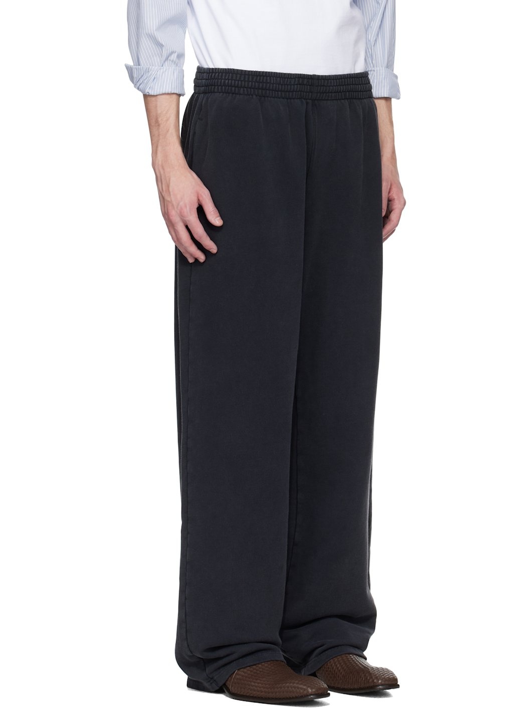Black Wide-Leg Sweatpants - 2