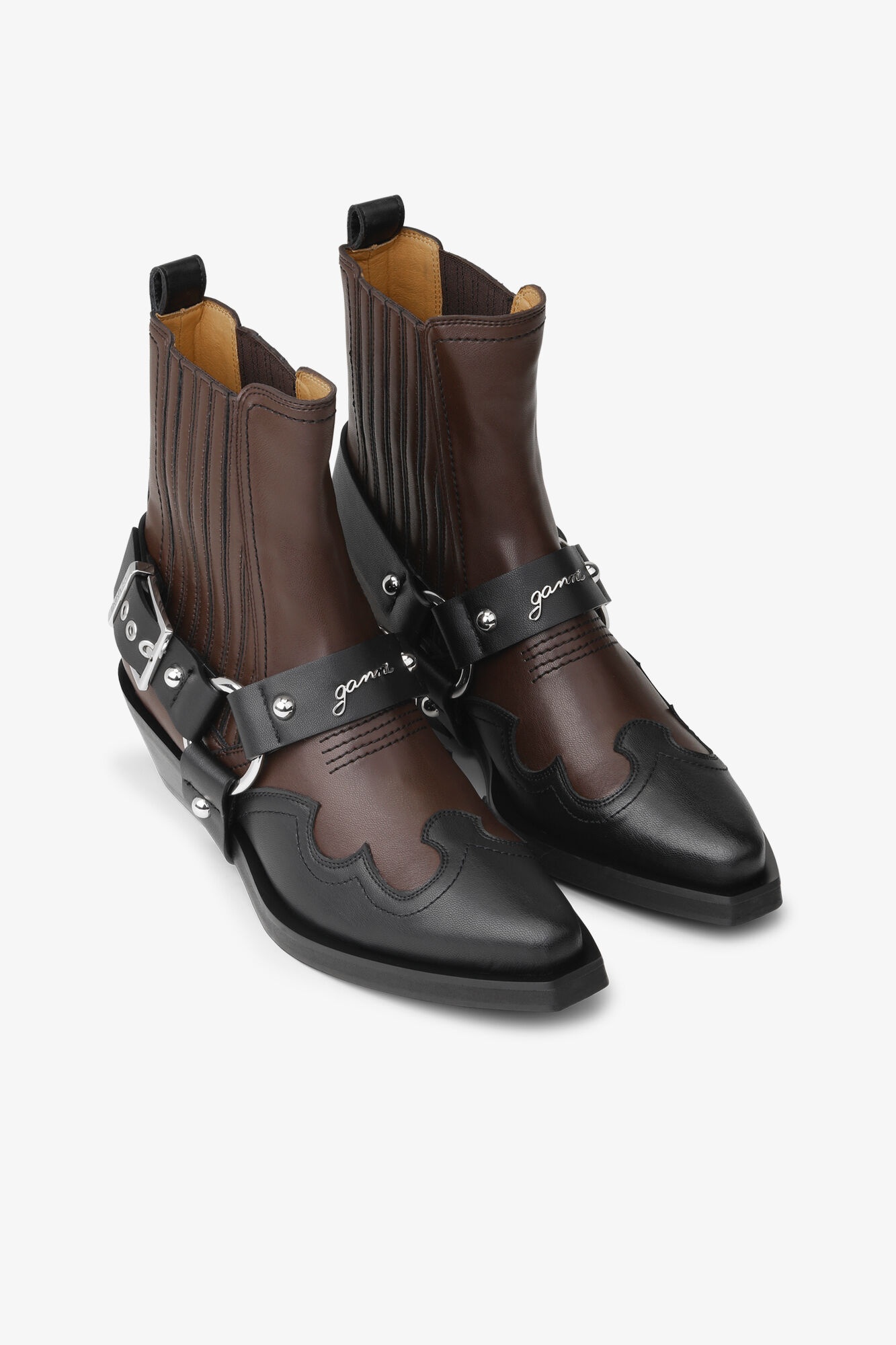 BROWN LOW CUT WESTERN CHELSEA BOOTS - 2