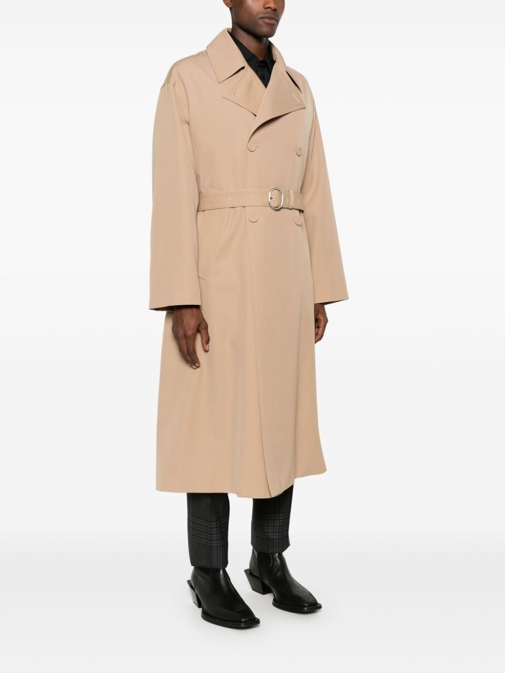 wool trench coat - 3