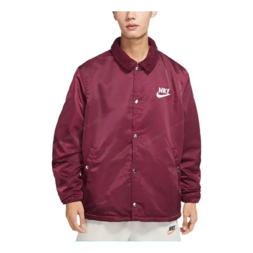 Nike Lined winterized coach jacket 'Maroon' DQ4192-638 - 1