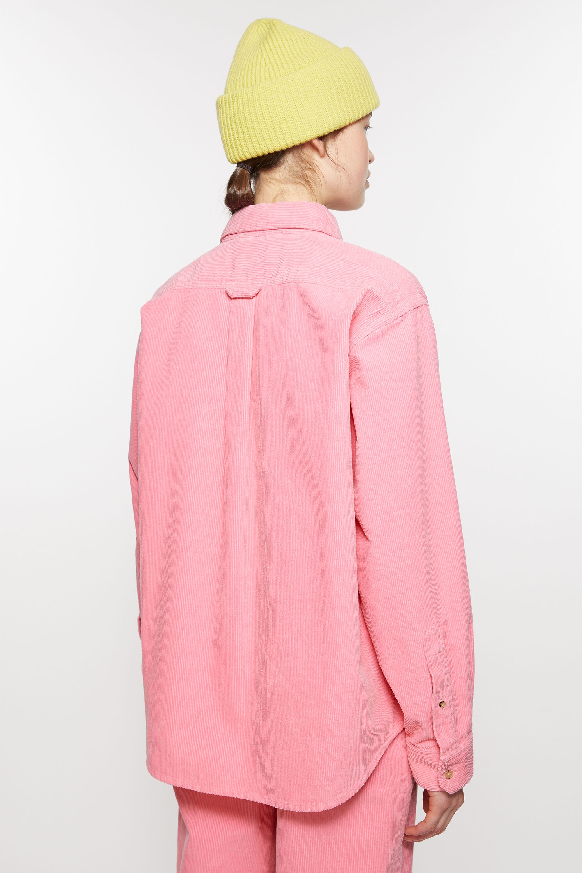 Corduroy overshirt - Tango pink - 4