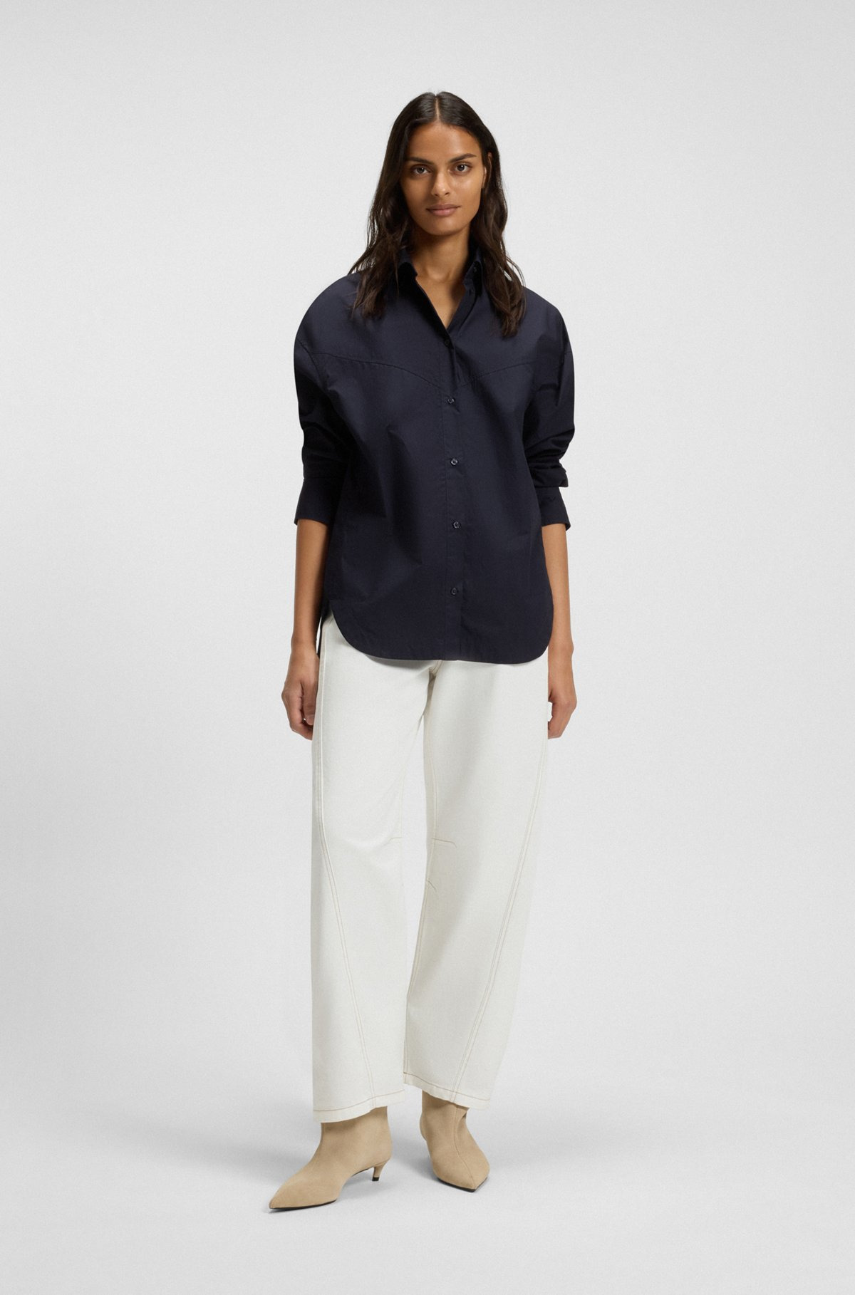 OVERSIZE-FIT BLOUSE IN COTTON POPLIN - 3
