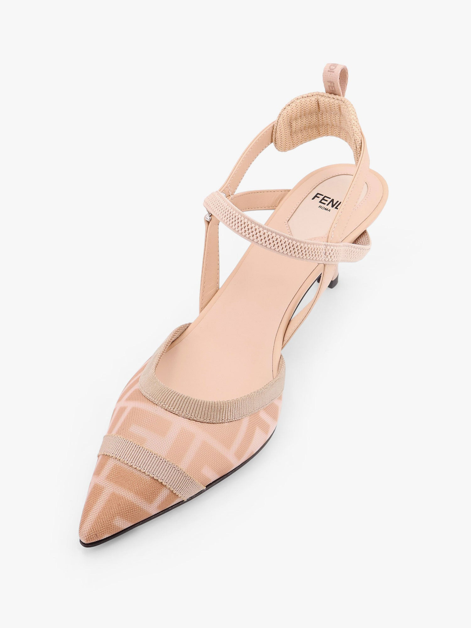 Fendi Colibrì Leather And Mesh Slingback With Ff Motif - 4