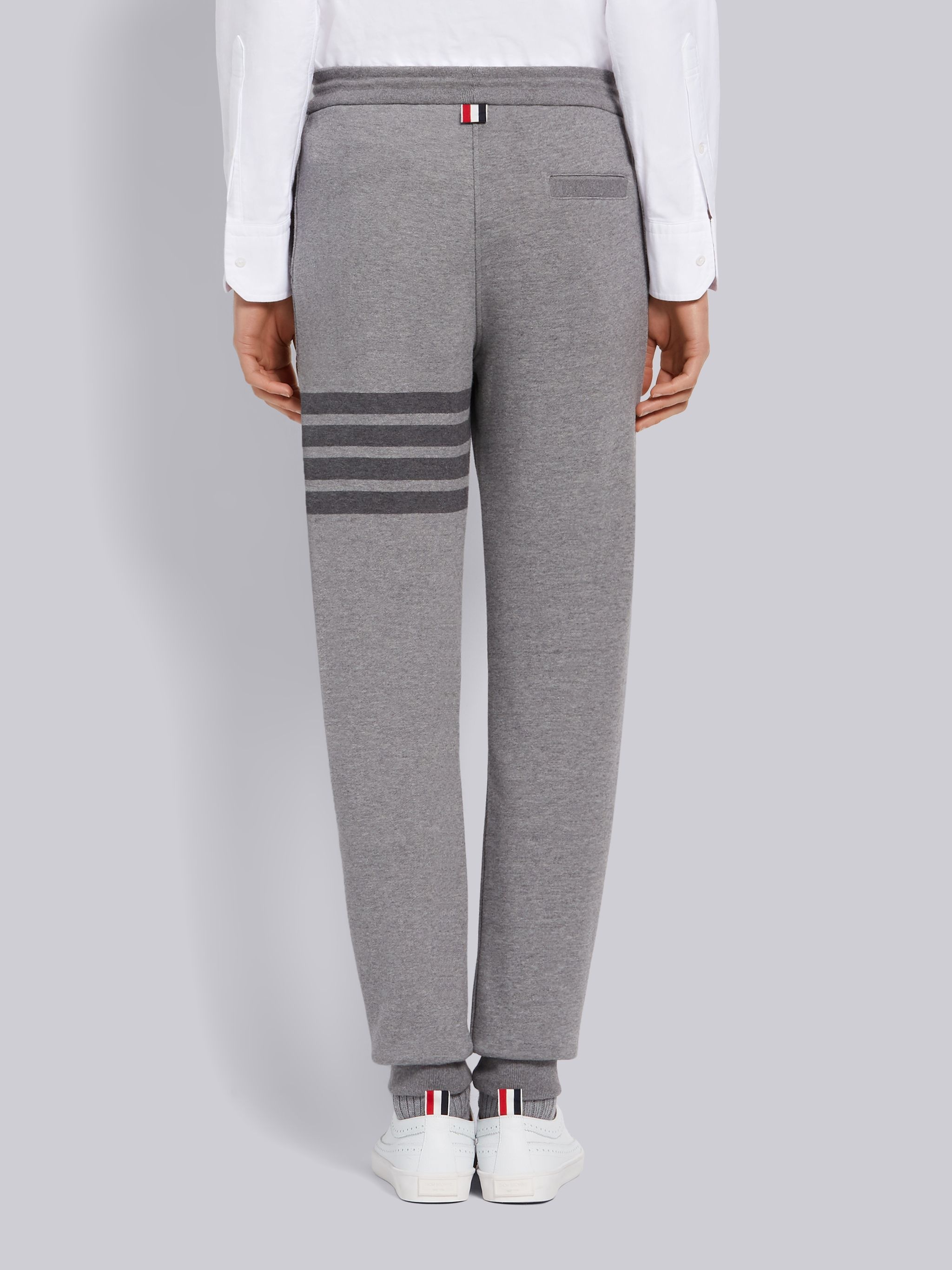 Medium Grey Cotton Loopback Tonal 4-Bar Sweatpants - 3