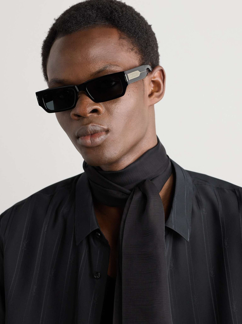 SAINT LAURENT New Wave Rectangular-Frame Acetate Sunglasses outlook
