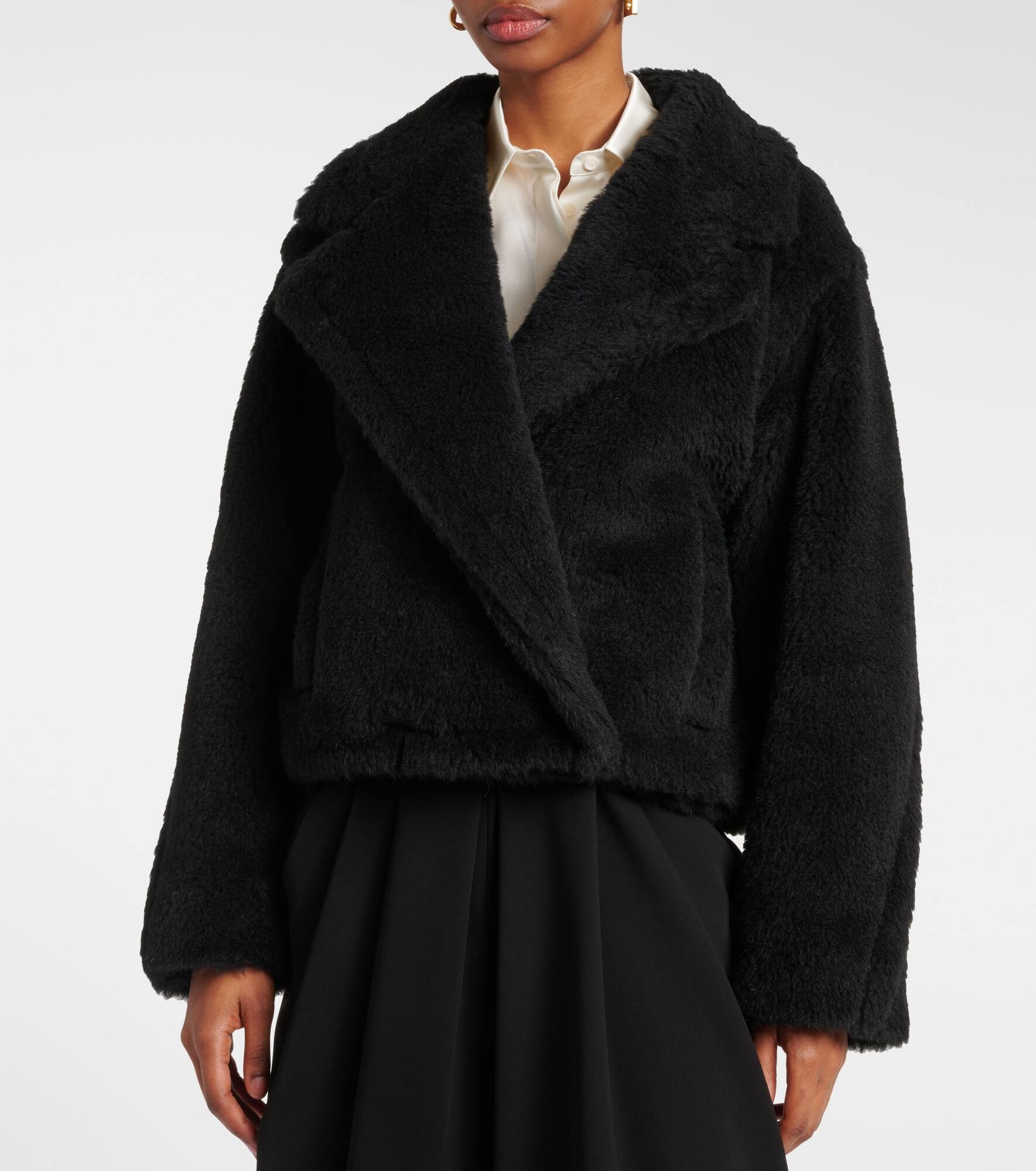 Oggeri alpaca, wool, and silk teddy coat - 5
