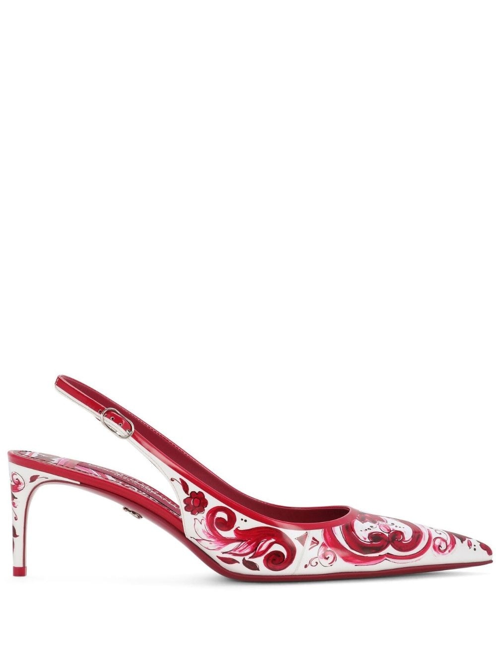 tile-print slingback pumps - 1