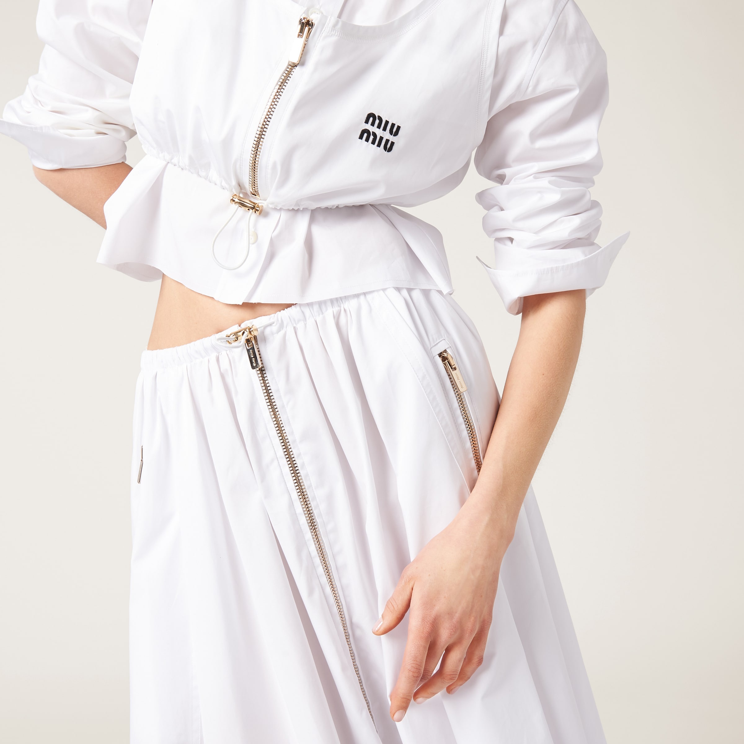 Long poplin skirt - 4