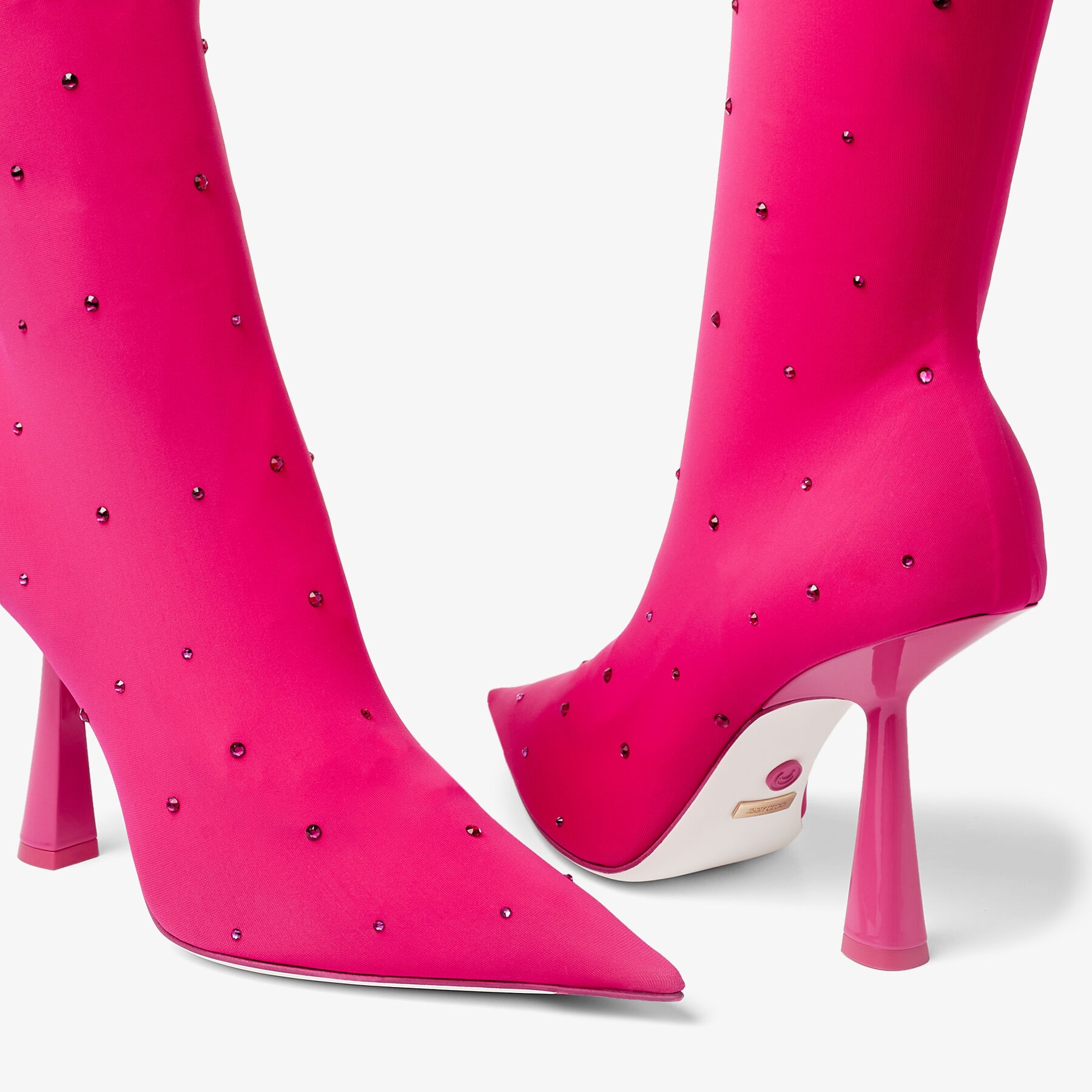 Sailor Moon Boot 100
Pink Stretch Jersey Knee-High Boots with Swarovski Crystals - 4