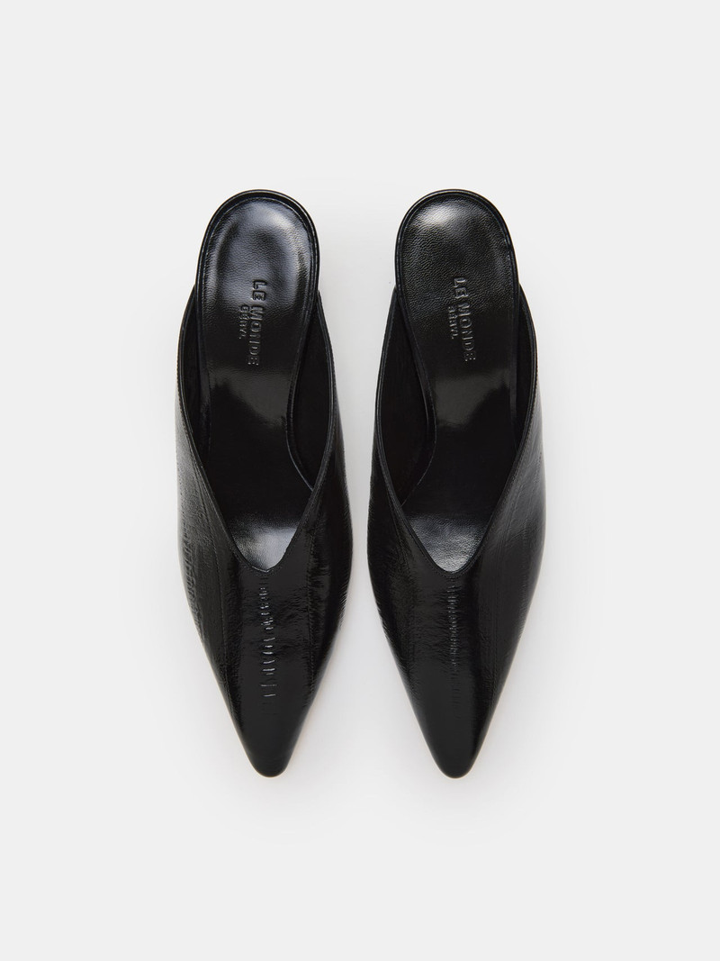Victoria Wedge / Black Leather Eel Effect 3