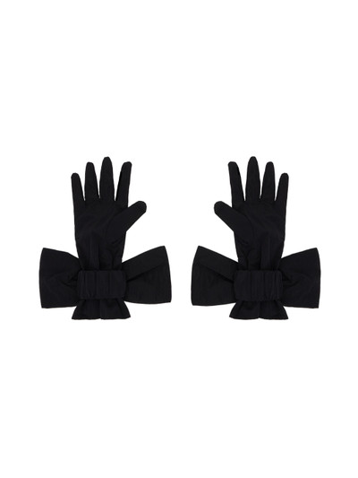 SHUSHU/TONG SSENSE Exclusive Black Bow Gloves outlook