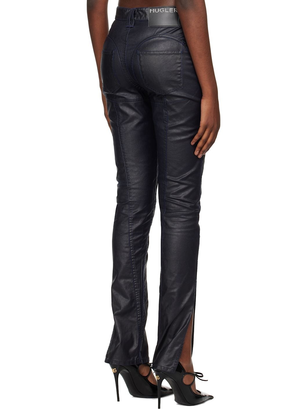 Blue Waxed Skinny Jeans - 3