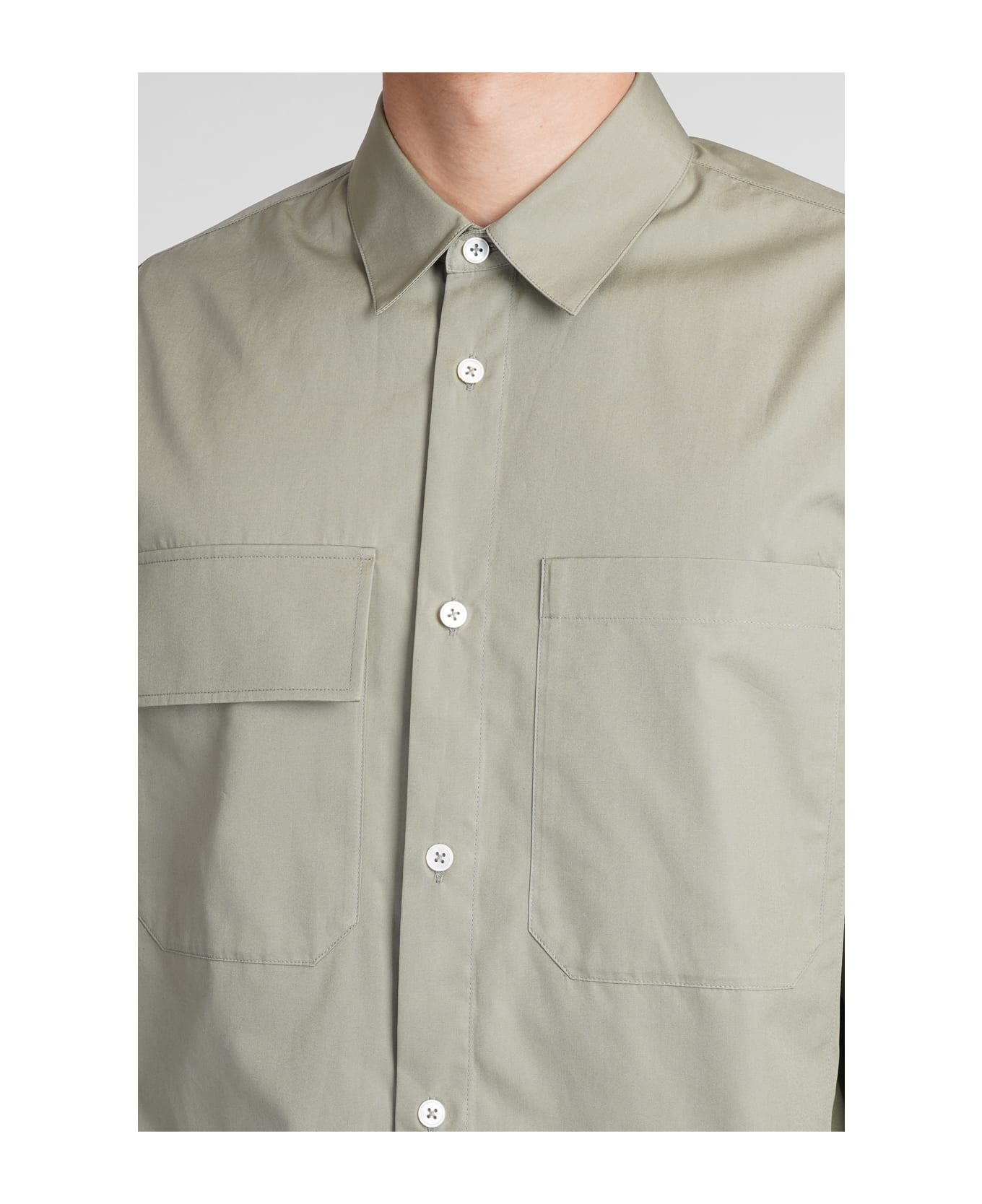 Shirt In Khaki Cotton - 5