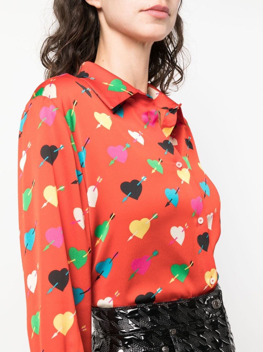 heart-print long-sleeve shirt - 5