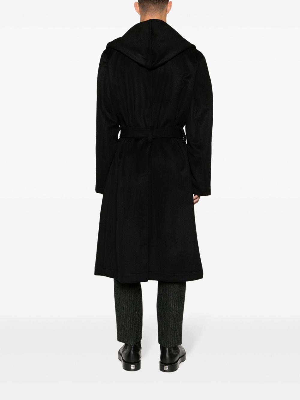 hooded belted coat - 4
