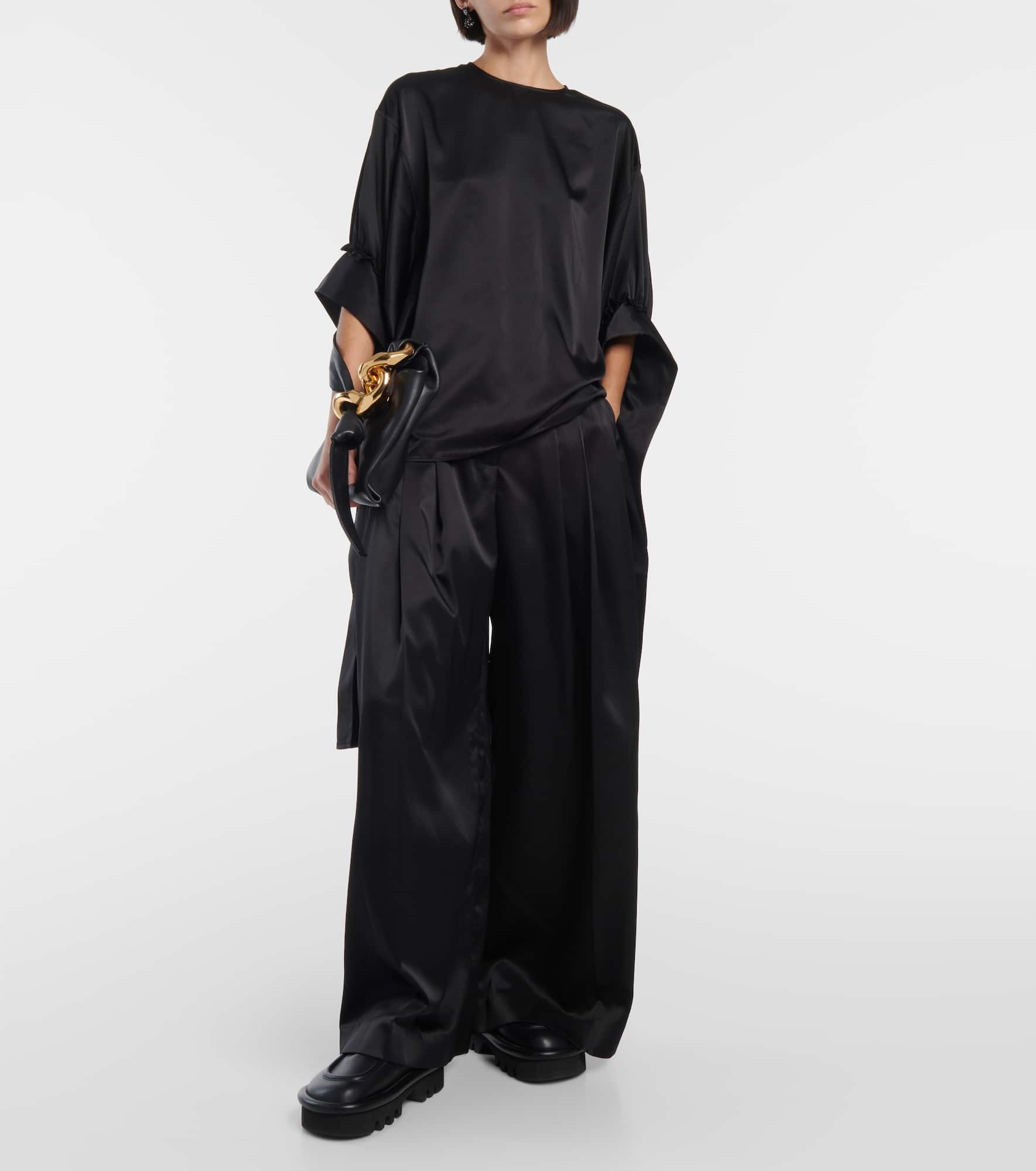 Twill wide-leg pants - 2