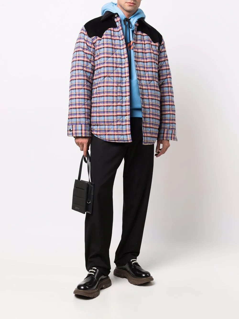 padded check jacket - 2