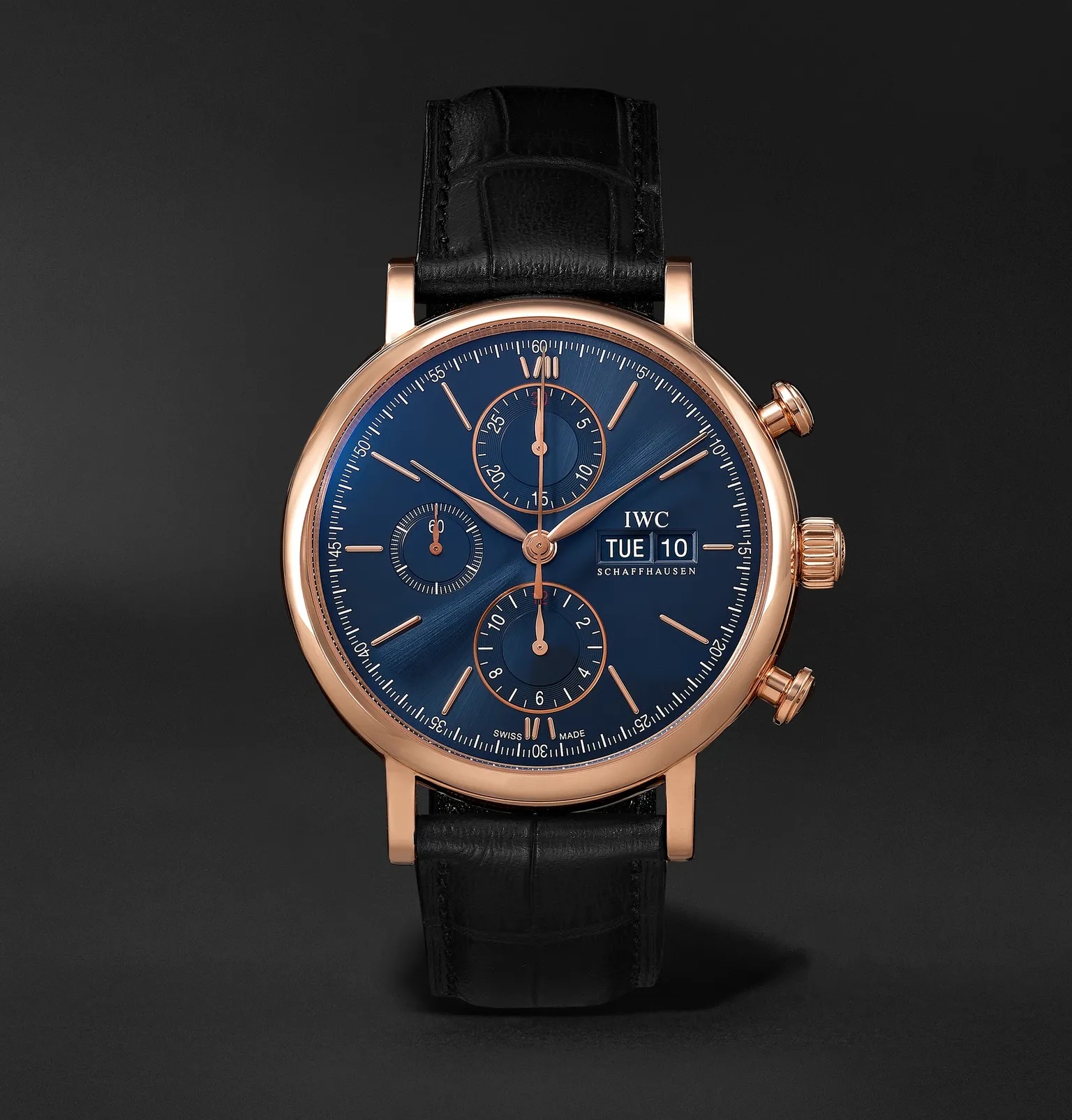 Portofino Automatic Chronograph 42mm 18-Karat Red Gold and Alligator Watch, Ref. No. IW391035 - 1