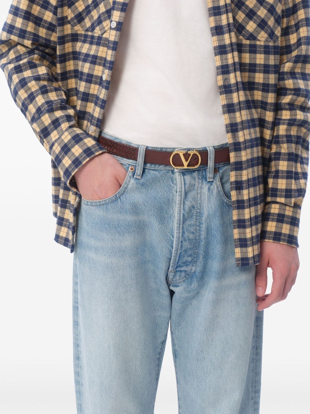 25mm VLogo Signature braided belt - 4