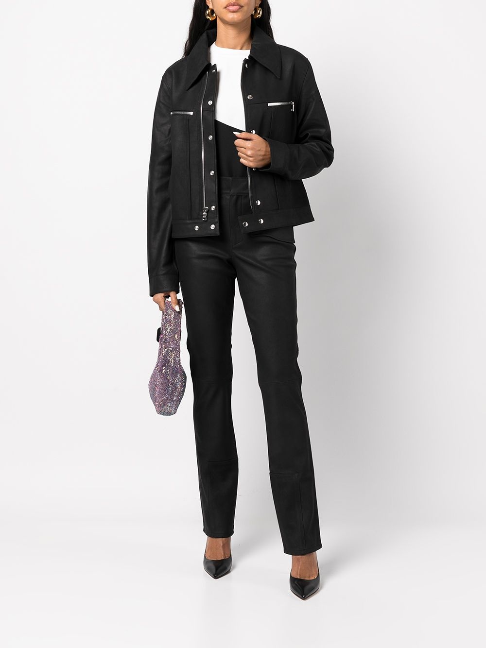 Skye leather slim-fit trousers - 2