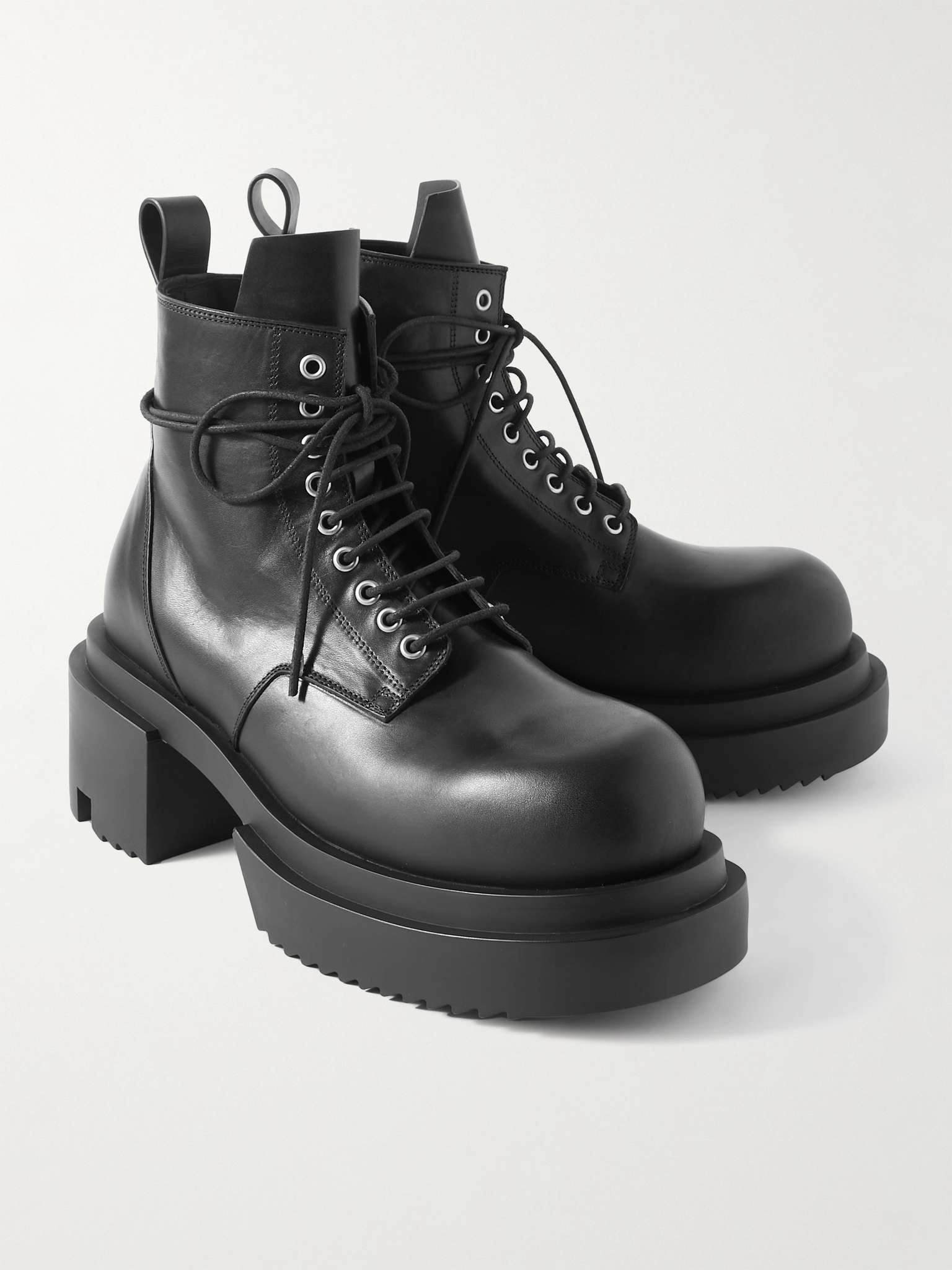 Rick Owens Low Army Bogun Platform Leather Boots | mrporter