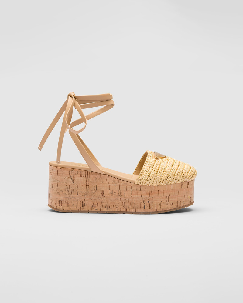 Prada Crochet wedge sandals outlook