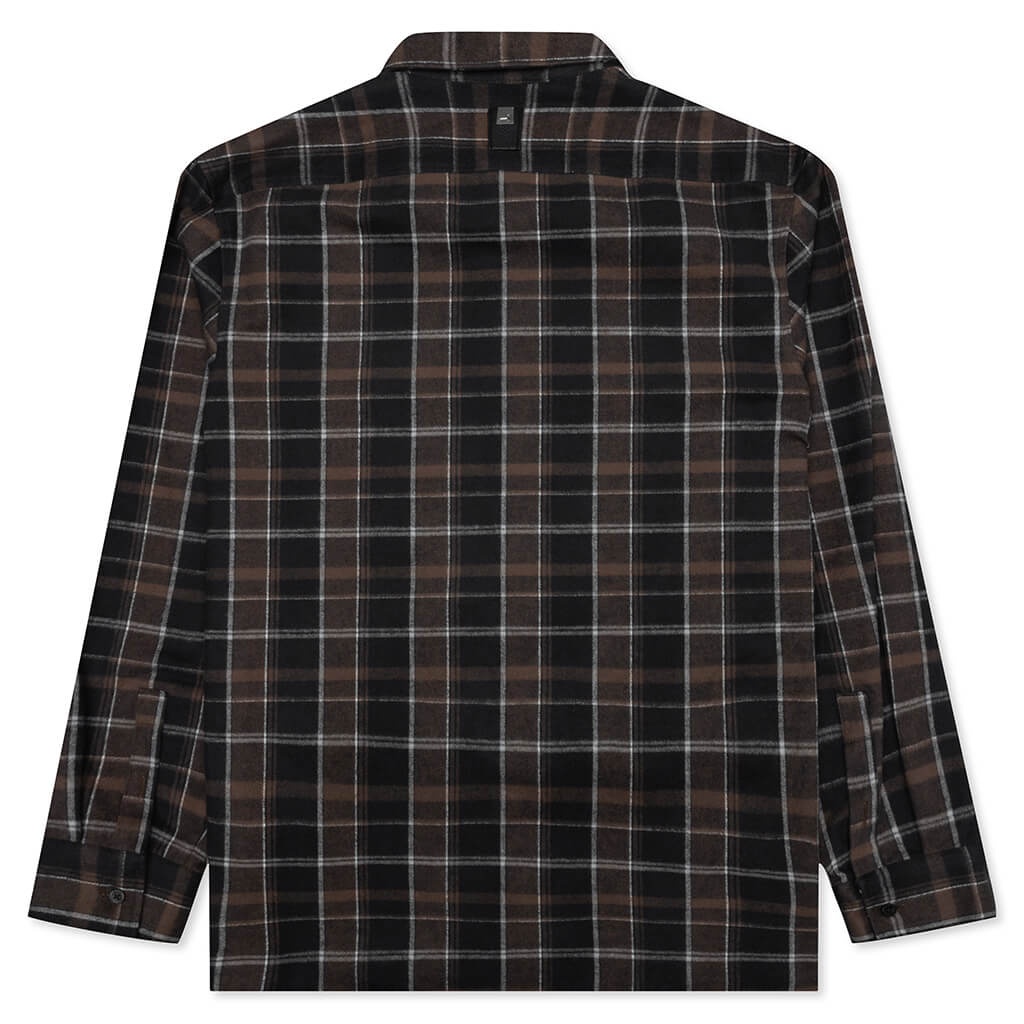 PLAID LOGO SHIRT - BROWN/BLACK - 2