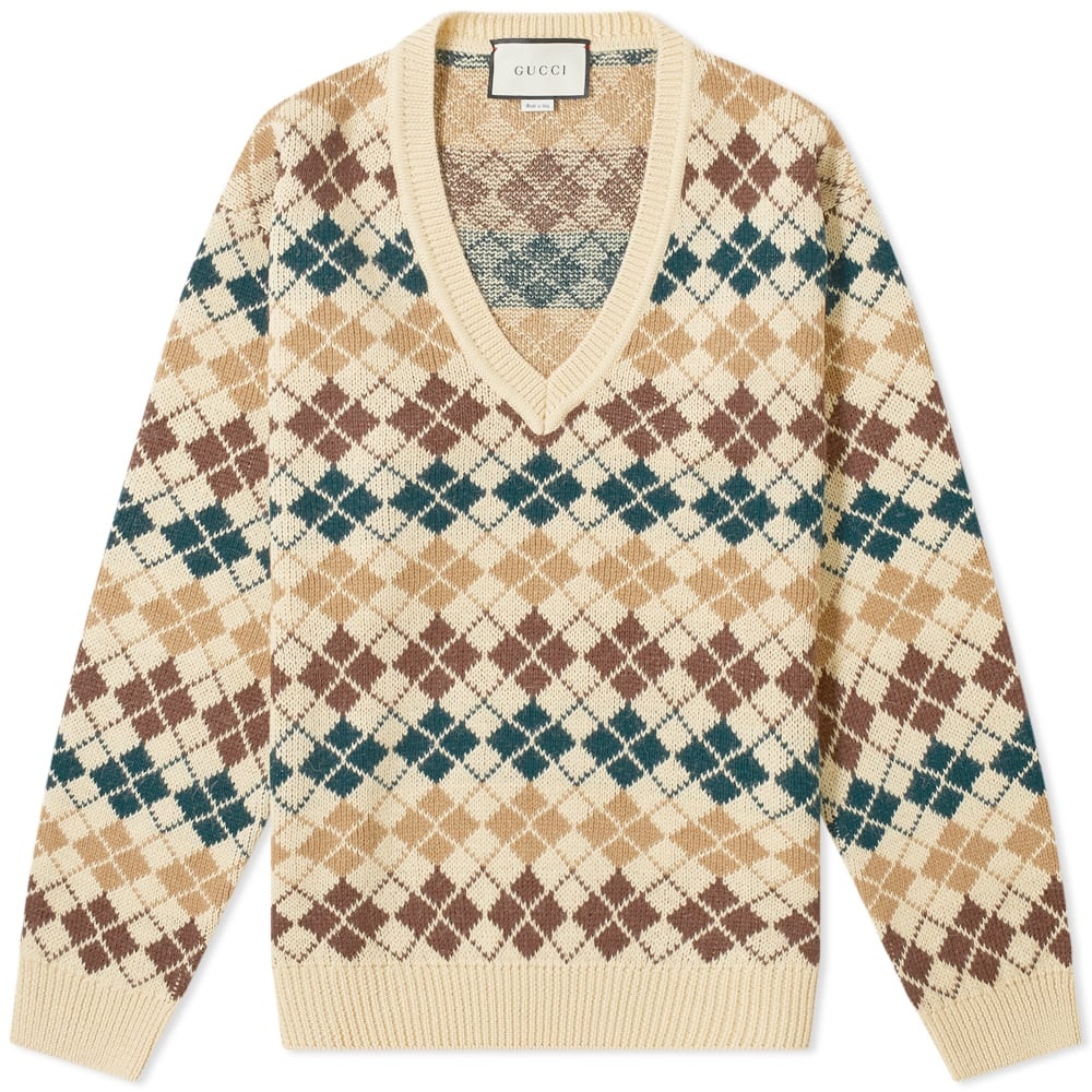 Gucci Wool Alpaca Argyle Knit - 1