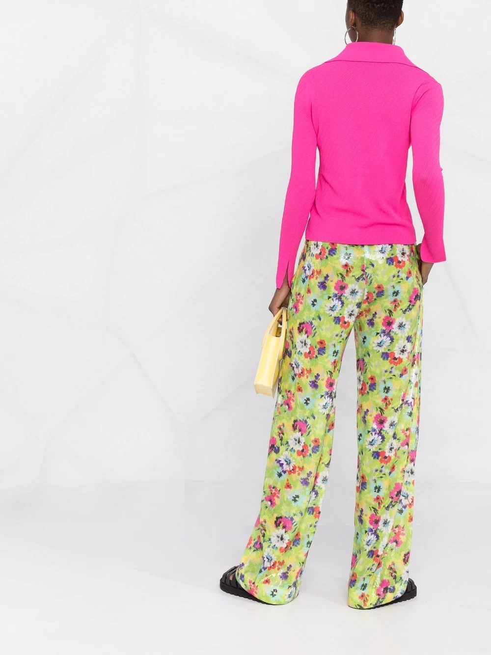 floral-print sequin-embellished trousers - 6