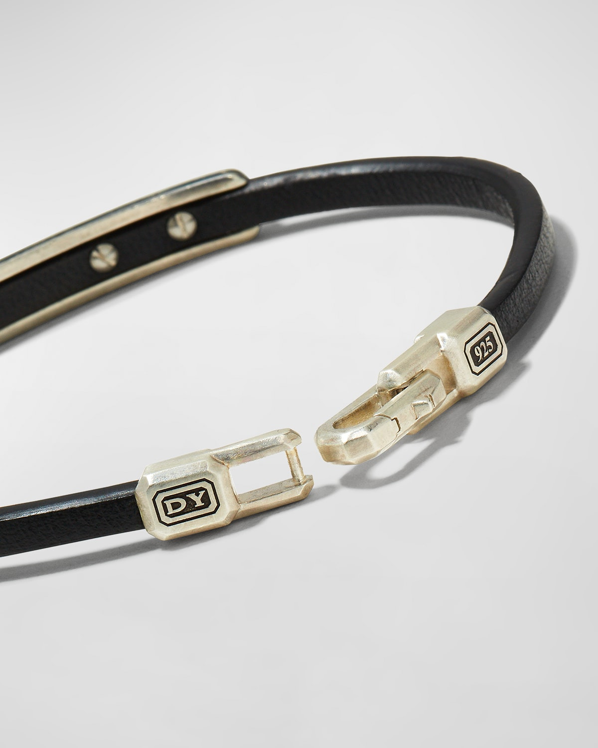 Men's Pyramid Leather ID Bracelet - 4